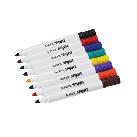 School Smart Non-Toxic Art Marker, Conical Tip, Assorted Colors, Pack of 8 PK 085117